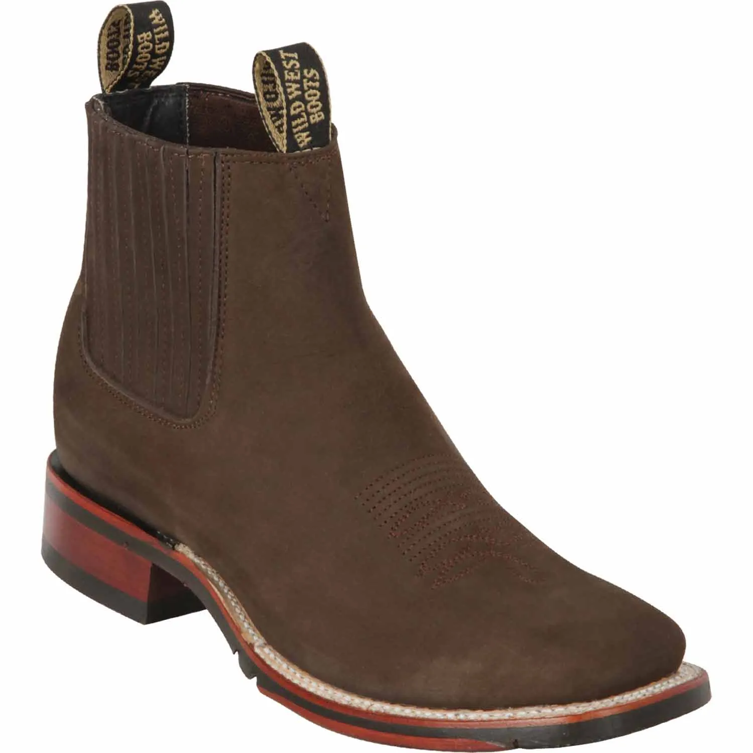 Men's Wild West Genuine Leather Ranch Toe Short Boots 2826BM63