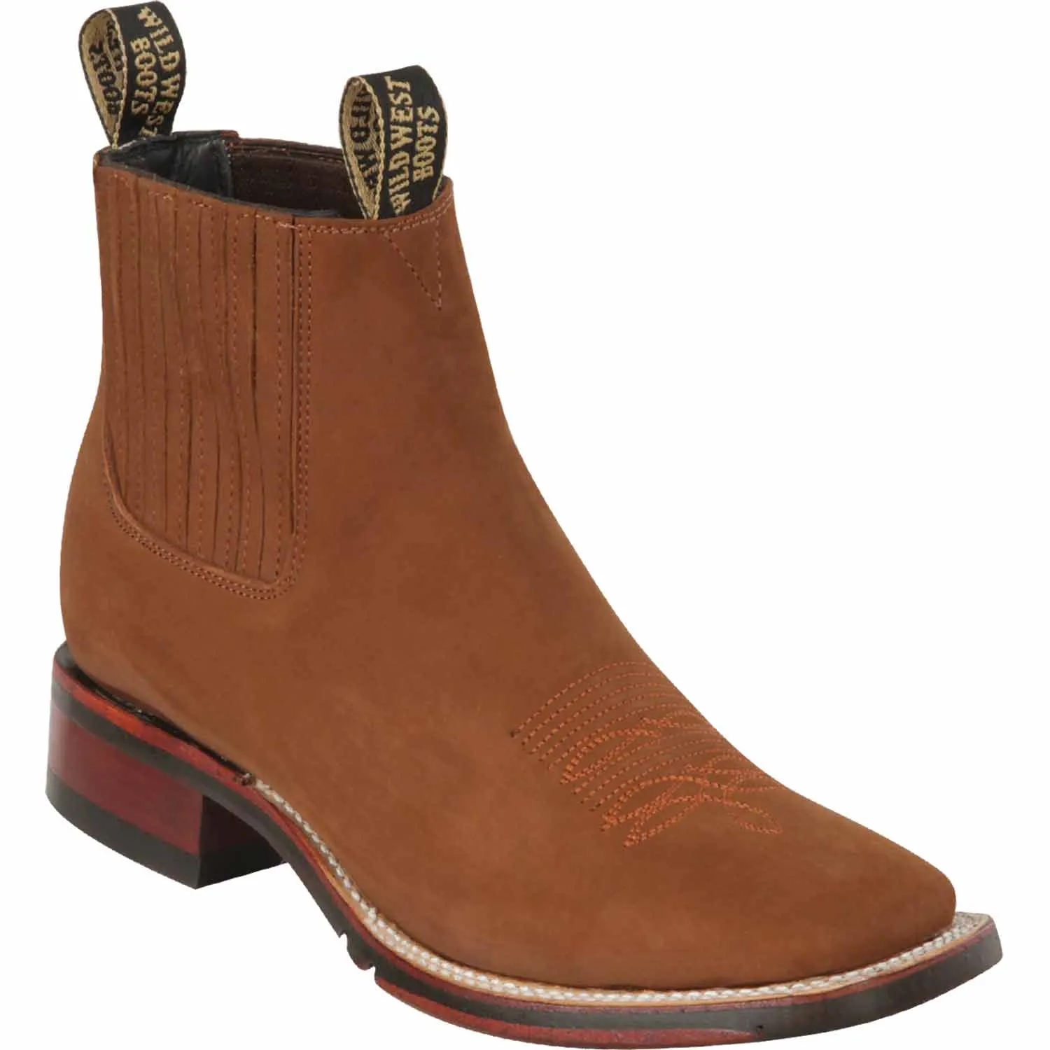 Men's Wild West Genuine Leather Ranch Toe Short Boots 2826BM63