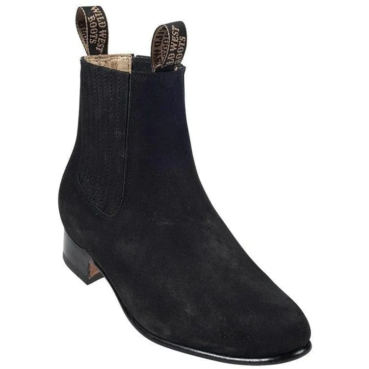 Men's Wild West Nobuk Leather Round Toe Charro Short Boots 26163