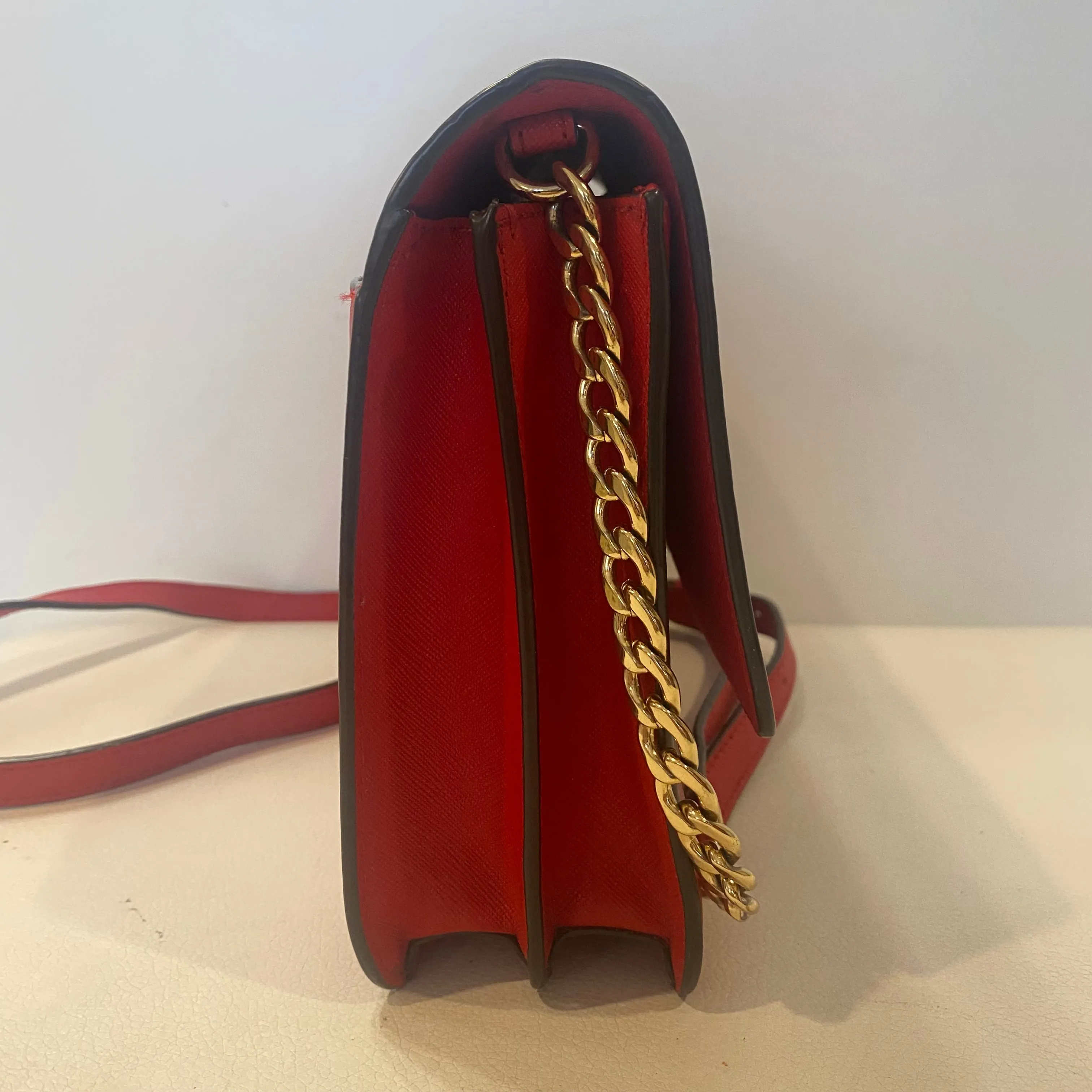 MICHAEL KORS Daniela Large Saffiano Leather Crossbody Bag Red