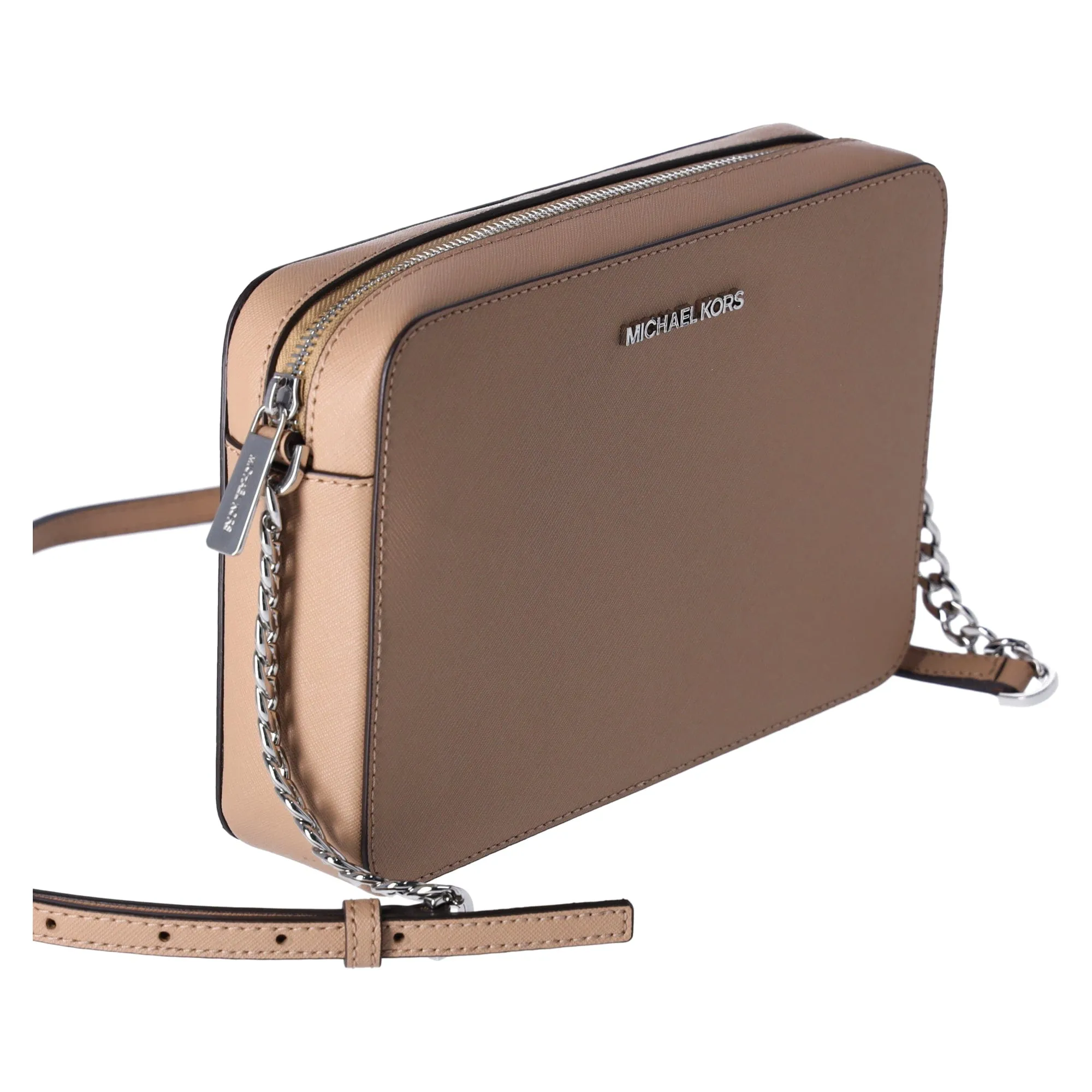 Michael Kors JetSet Large EastWest Saffiano Leather CrossbodyBag Camel
