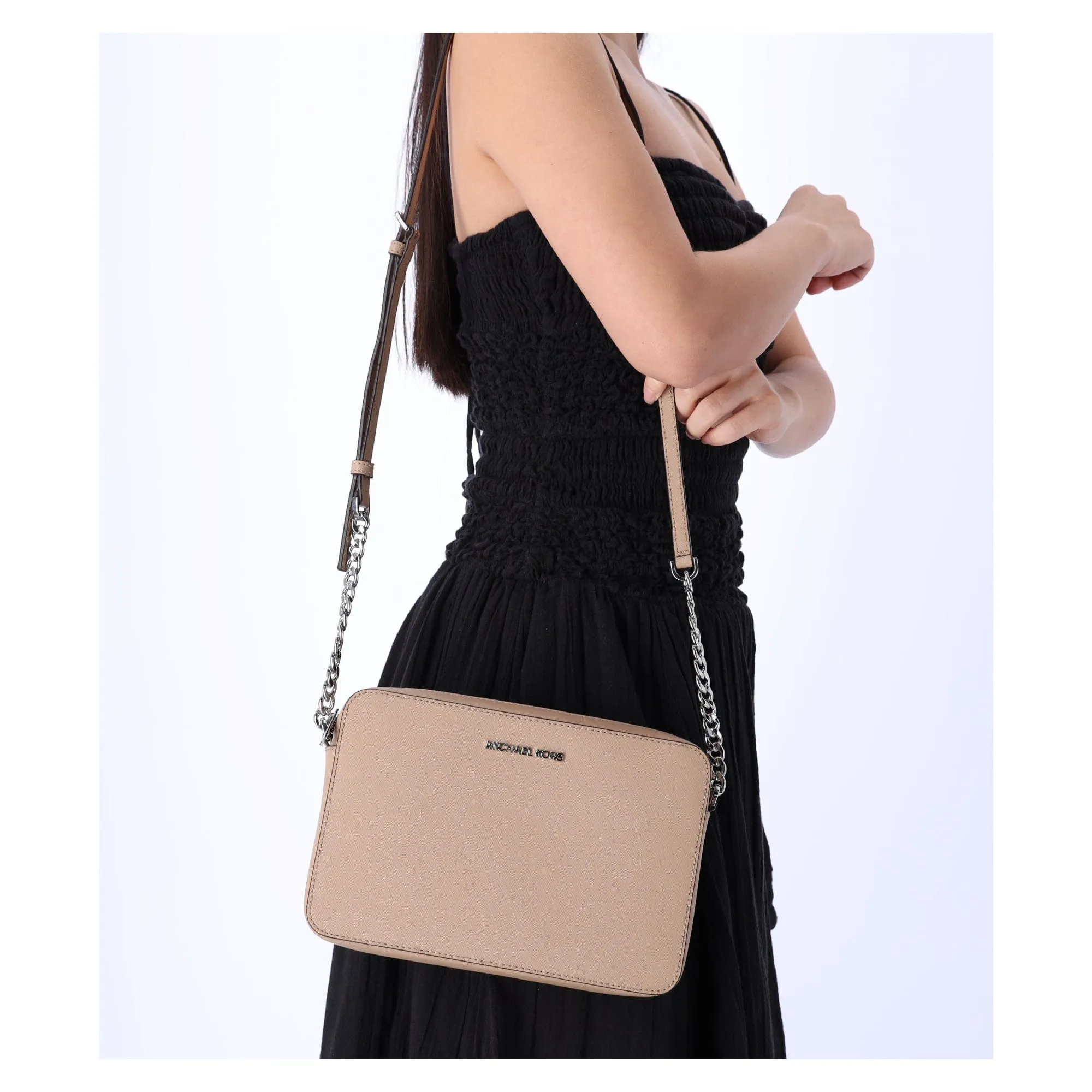 Michael Kors JetSet Large EastWest Saffiano Leather CrossbodyBag Camel