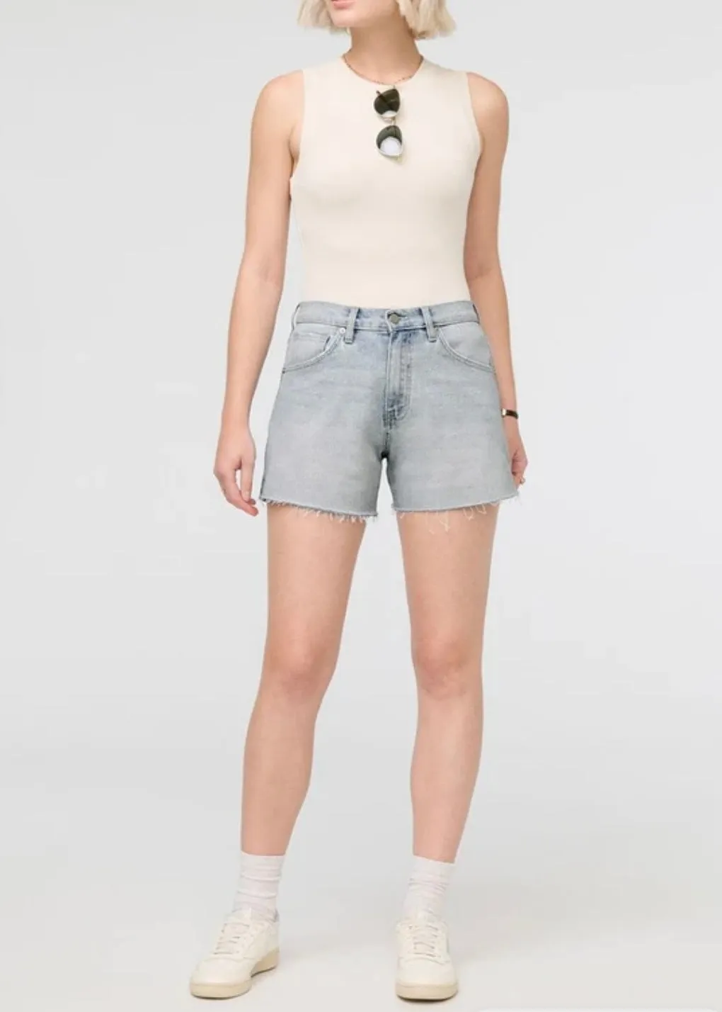 Midweight Denim High Rise Short
