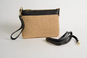 Mini Bag Rafia Natural Black