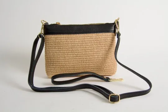Mini Bag Rafia Natural Black