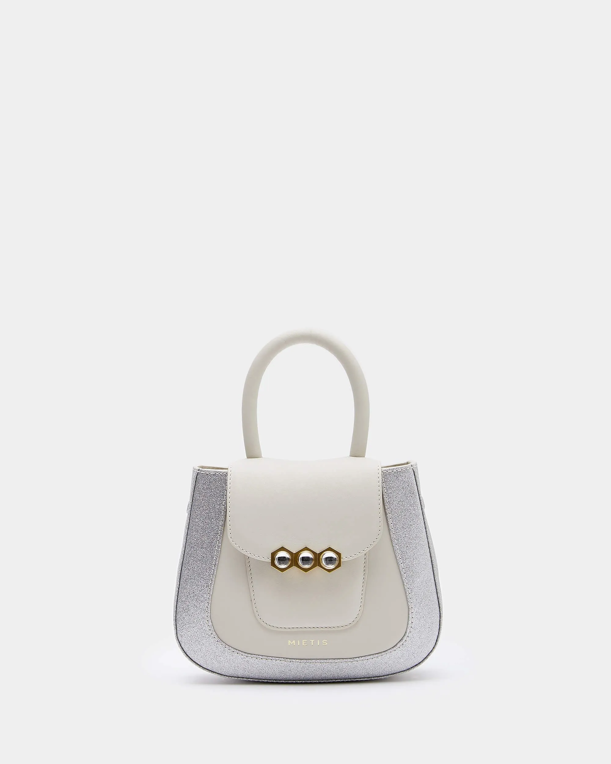 Mini Jill Padded White / Silver Glitter