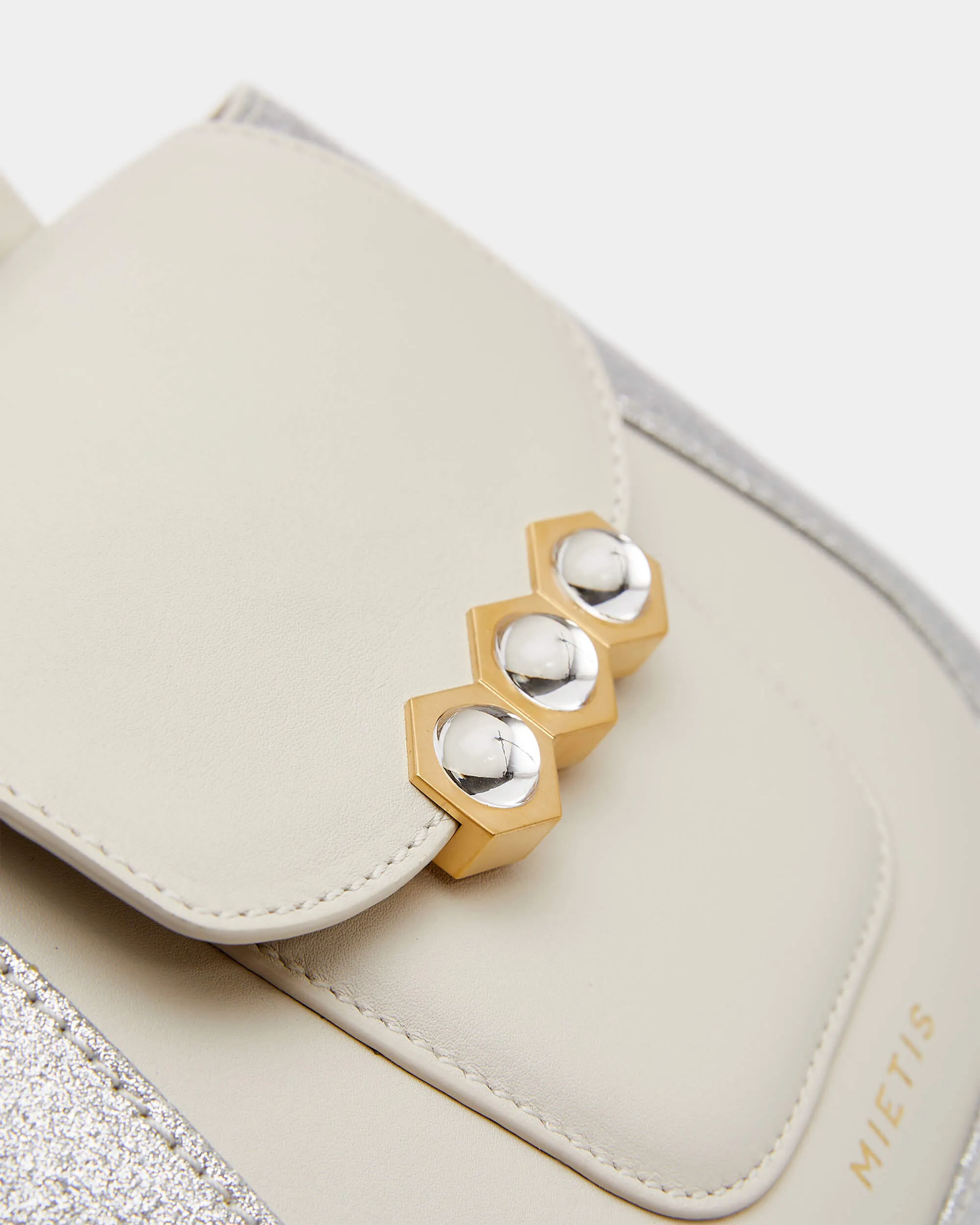Mini Jill Padded White / Silver Glitter