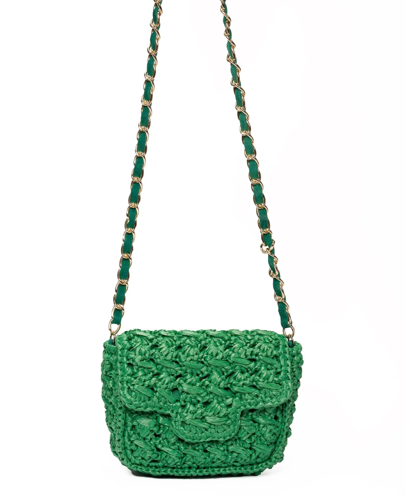 Mini Lucrezia Raffia Bag Emerald Green