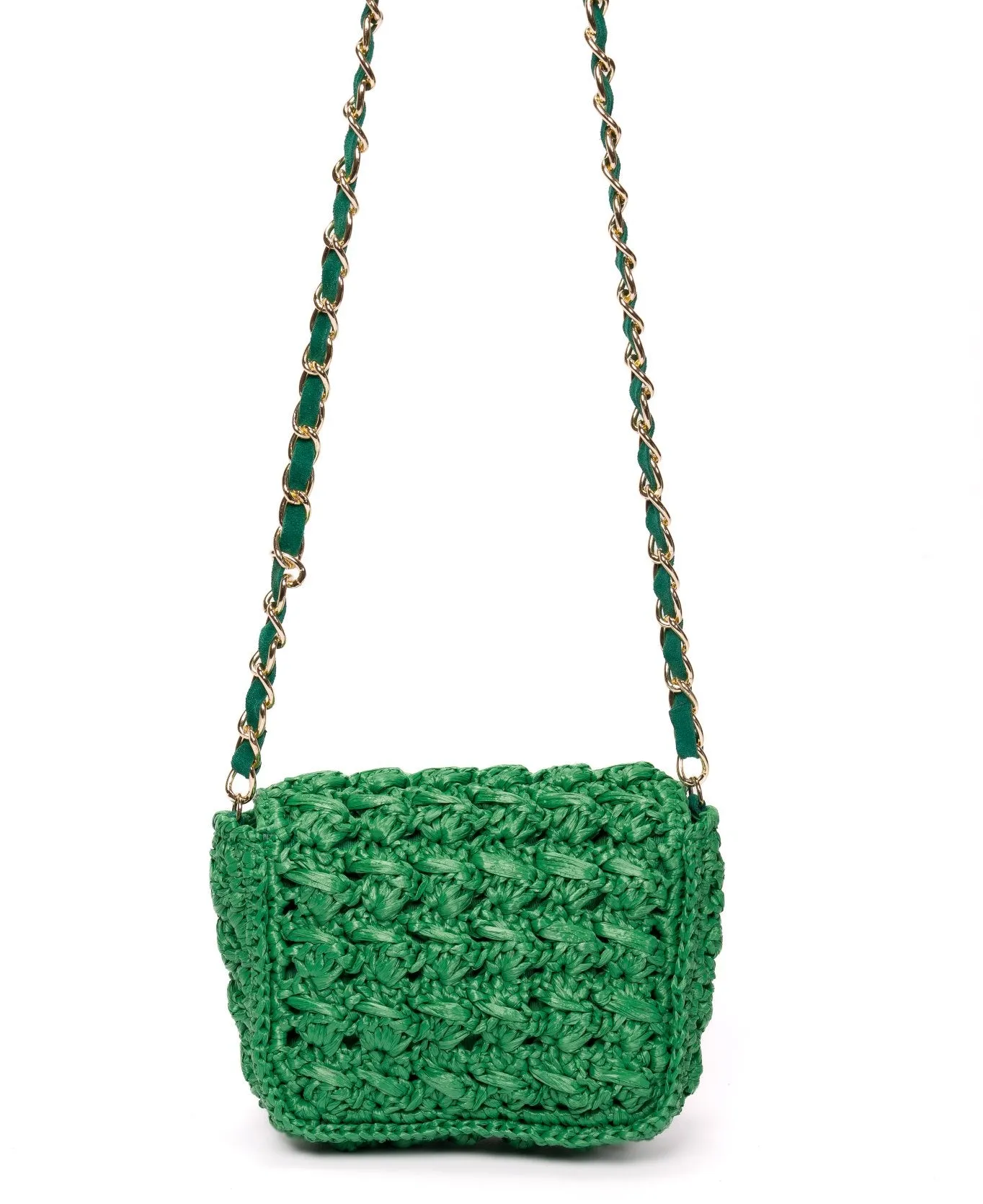 Mini Lucrezia Raffia Bag Emerald Green