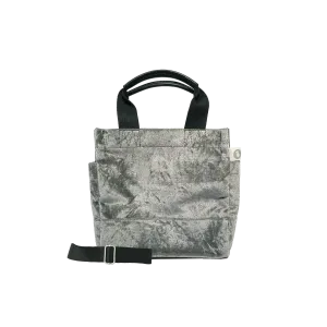 Mini Luxe North South: Grey Crushed Velvet