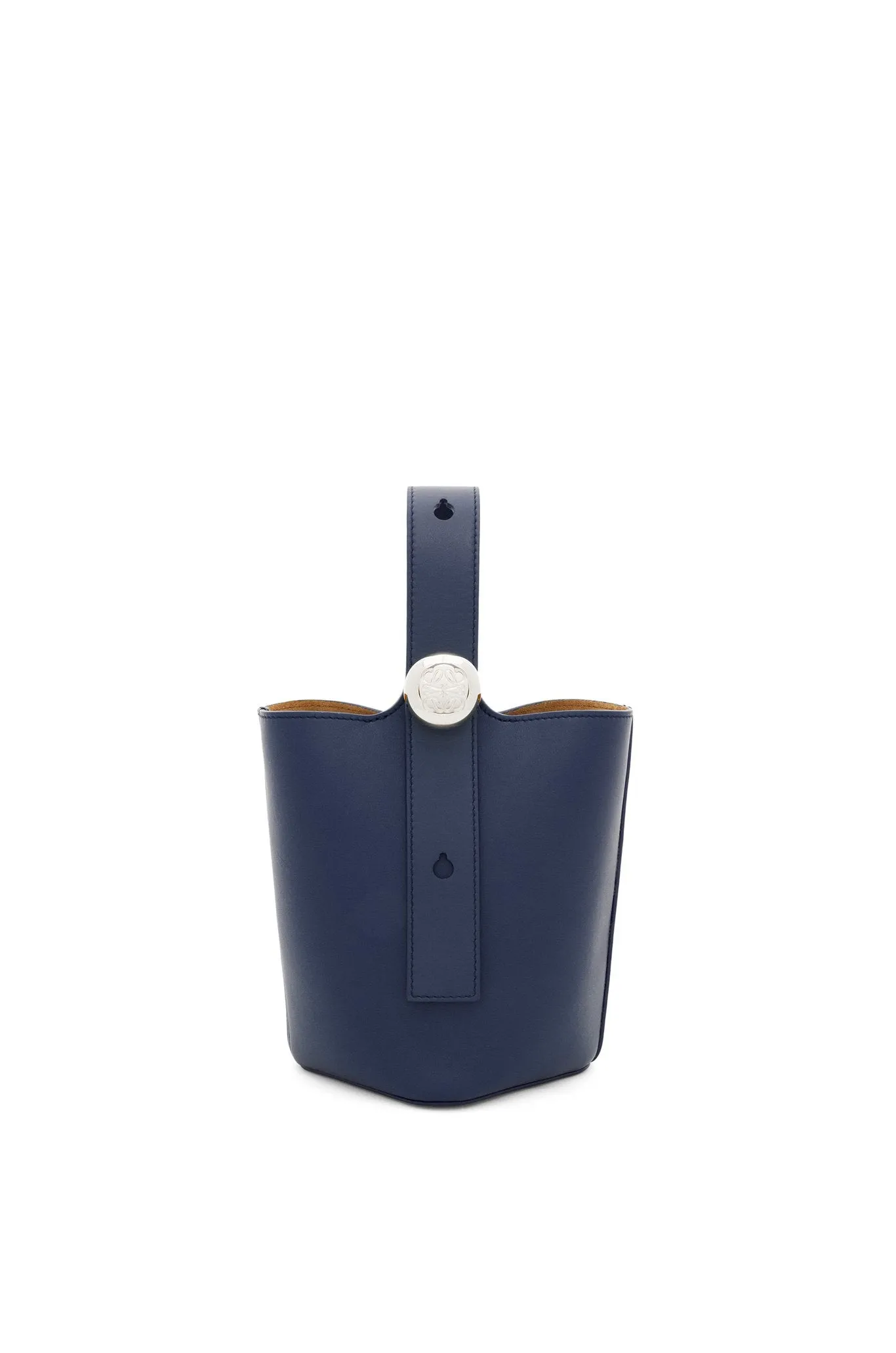 Mini Pebble Bucket Bag In Mellow Calfskin