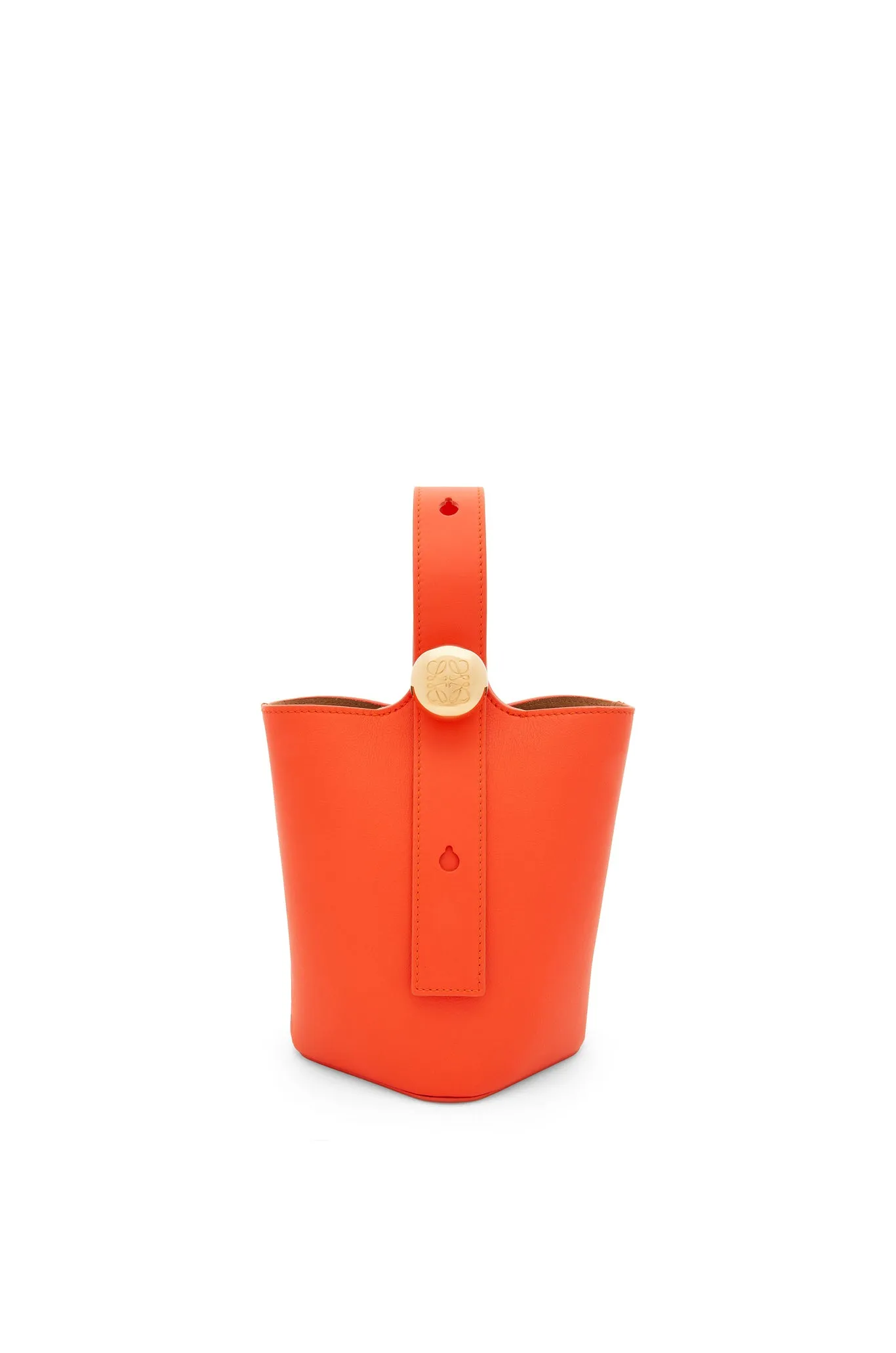 Mini Pebble Bucket Bag In Mellow Calfskin