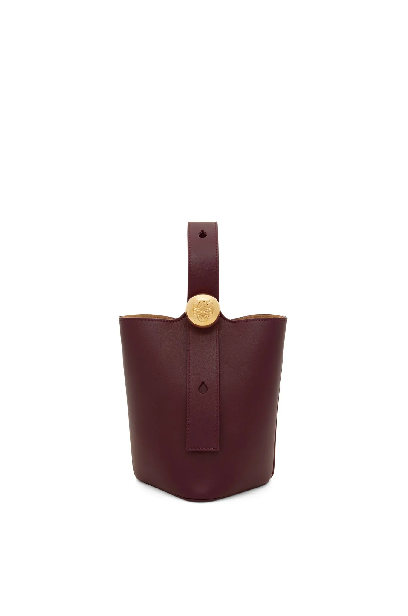 Mini Pebble Bucket Bag In Mellow Calfskin