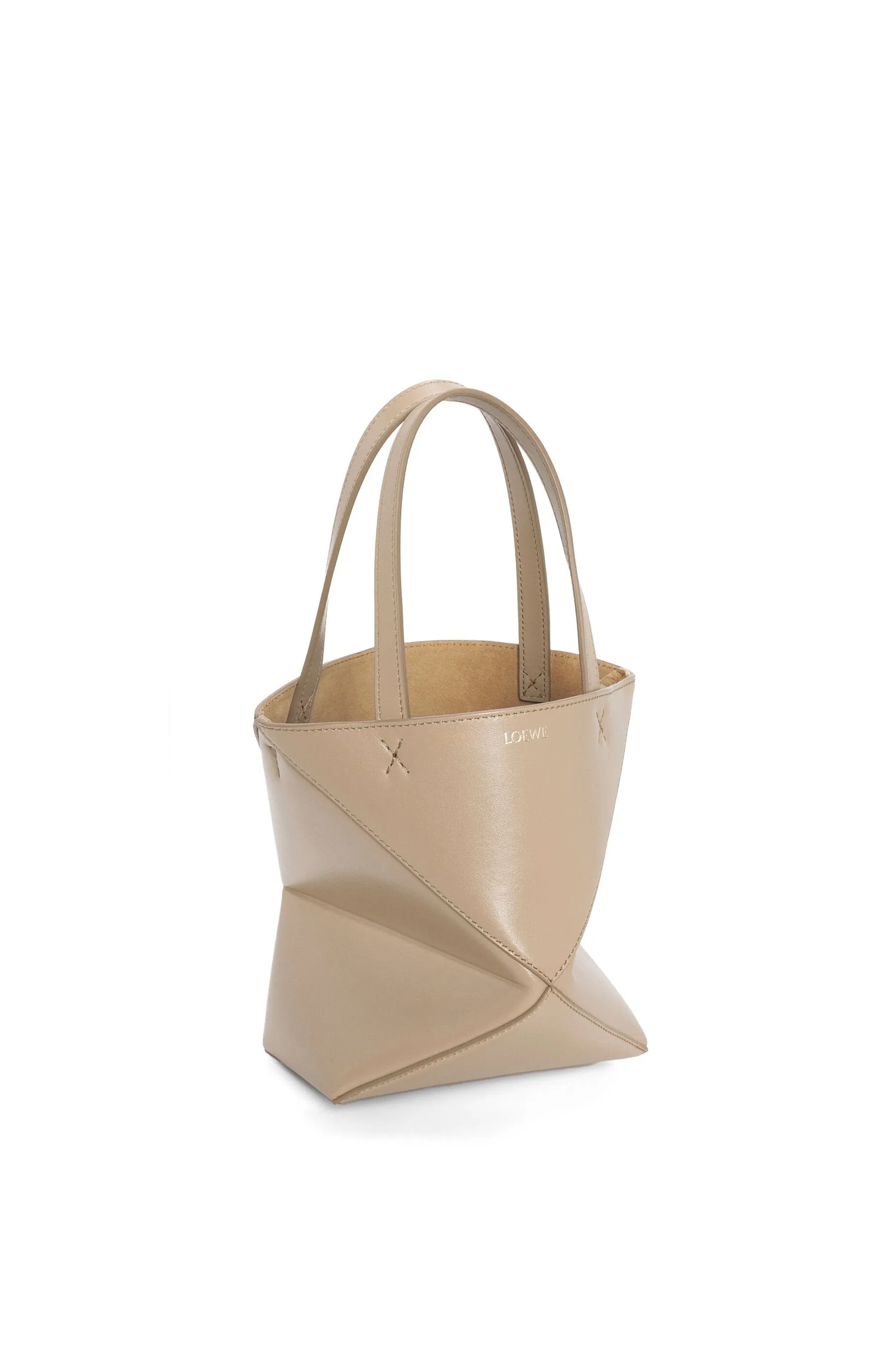 Mini Puzzle Fold Tote In Shiny Calfskin