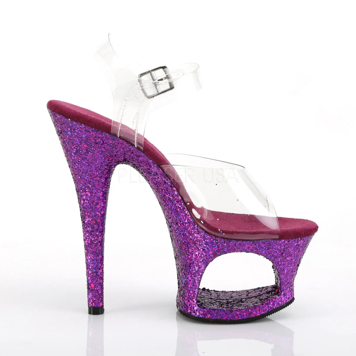 MOON-708LG  Clear/Purple Multi Glitter