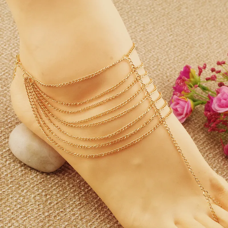 Multilayer Foot Chain Anklet
