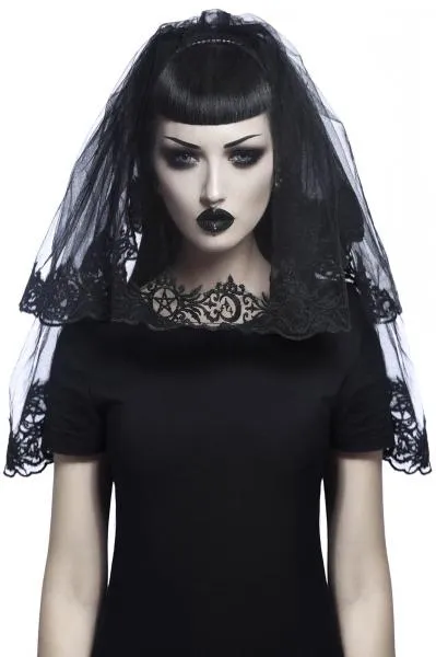 Mystic Mourning Veil - Black - One Size