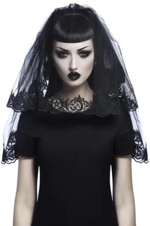 Mystic Mourning Veil - Black - One Size