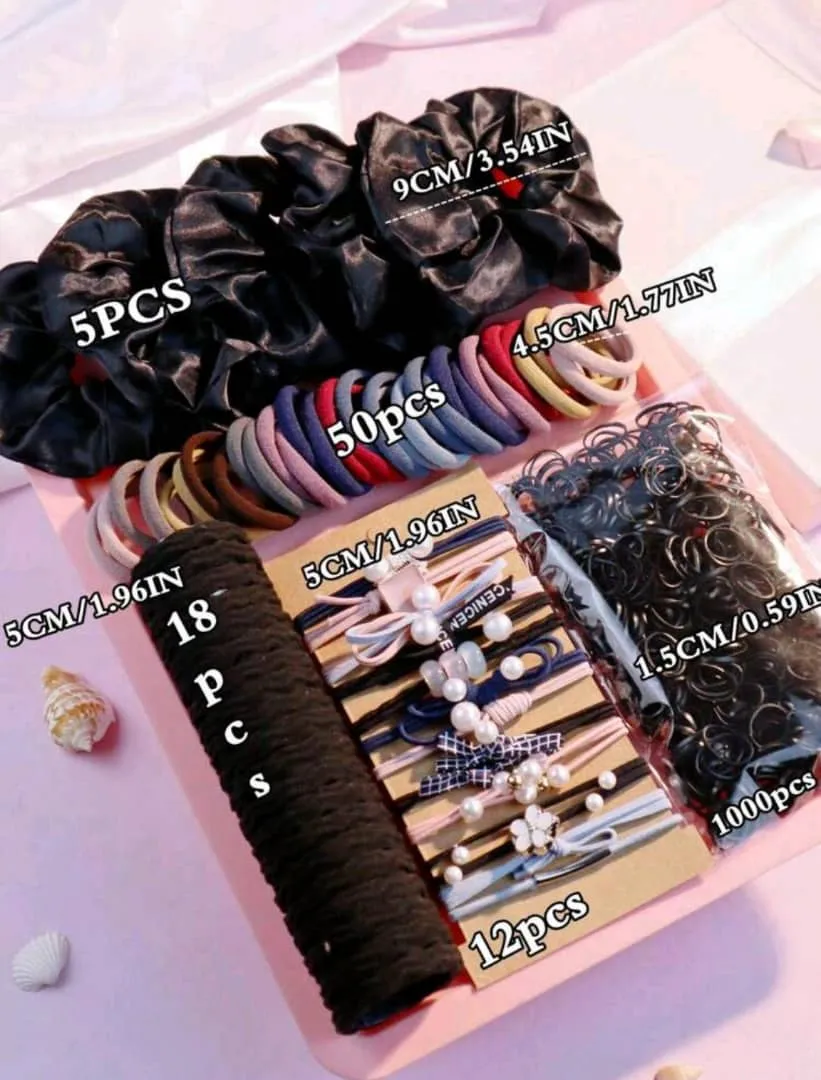 Name : Dark Hair Accessories For Woman Set Seamless Ponytails Holders Variety Hair Scrunchies Hairbands Scrunchy Hair tie