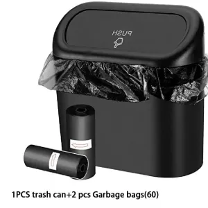 New 3Pcs Car trash can (with lid) contains 60 (300) garbage bags, small leak-proof