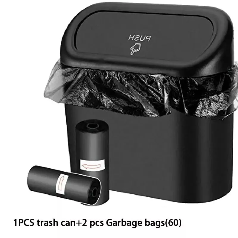 New 3Pcs Car trash can (with lid) contains 60 (300) garbage bags, small leak-proof