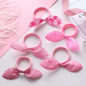 New 5PCS/Lot Fashion Rabbit Elastic Hair Bands Hair Accessories For Girls Cute Ponytail Holder Rubber Bands Children Scrunchies