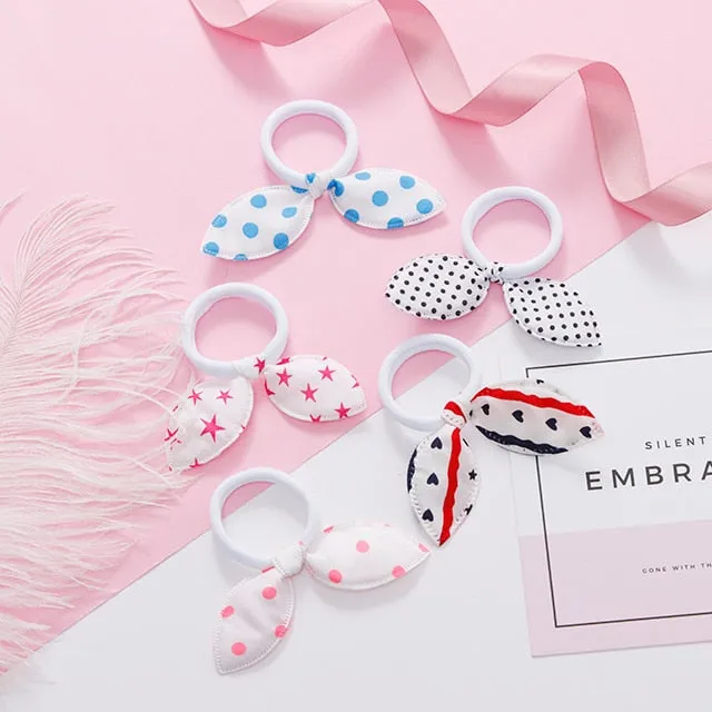 New 5PCS/Lot Fashion Rabbit Elastic Hair Bands Hair Accessories For Girls Cute Ponytail Holder Rubber Bands Children Scrunchies