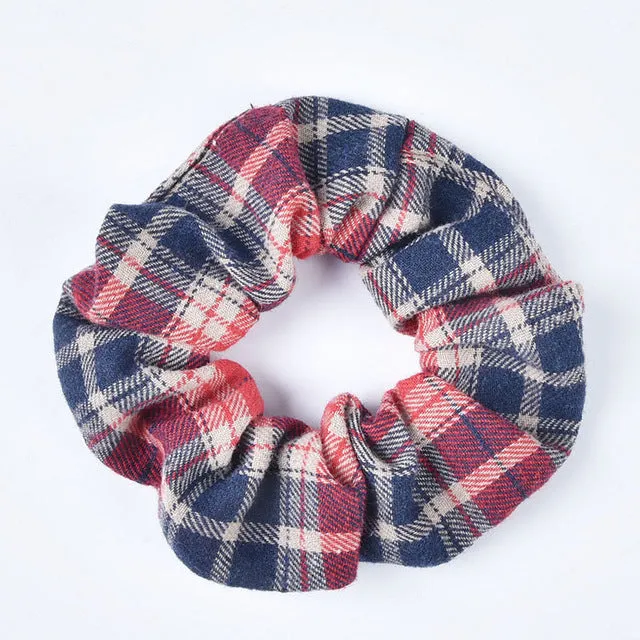 New Arrial Vintage Black & White Check Ponytail Holder Scrunchies Ring Elastic Hair Tie for Women & Girl Hair Accessoires