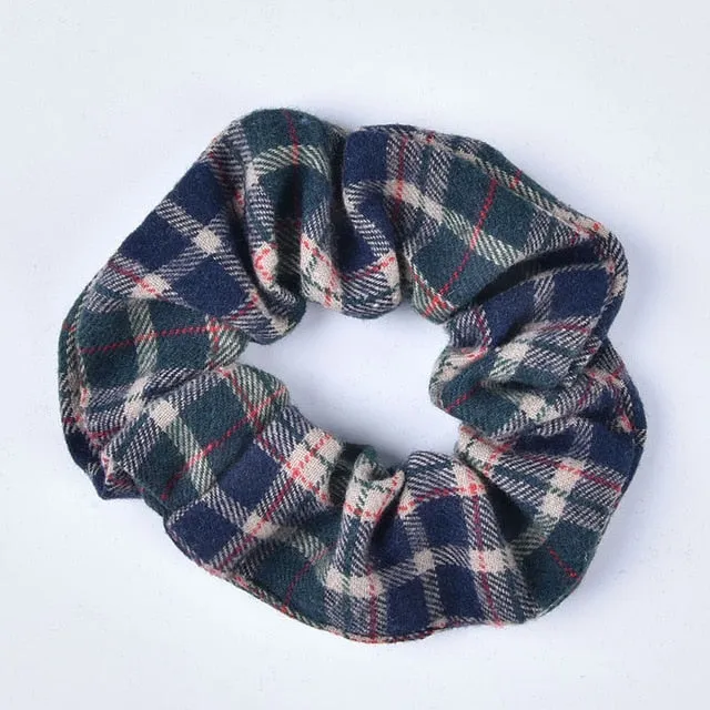 New Arrial Vintage Black & White Check Ponytail Holder Scrunchies Ring Elastic Hair Tie for Women & Girl Hair Accessoires