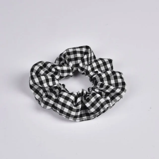 New Arrial Vintage Black & White Check Ponytail Holder Scrunchies Ring Elastic Hair Tie for Women & Girl Hair Accessoires