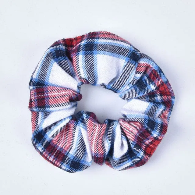 New Arrial Vintage Black & White Check Ponytail Holder Scrunchies Ring Elastic Hair Tie for Women & Girl Hair Accessoires