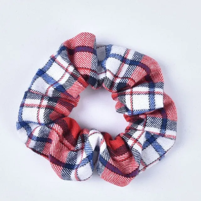 New Arrial Vintage Black & White Check Ponytail Holder Scrunchies Ring Elastic Hair Tie for Women & Girl Hair Accessoires