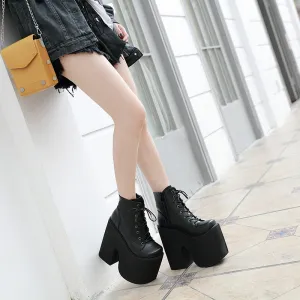 New HOTan and NEWn Style Stage DJ Fashion High Heel Platform Shoes Chunky Heel Ankle Boots Men and Women Same Style Large Size Shoes 35-43
