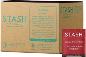 New in box! Stash Tea Double Spice Chai Black Tea Bags, 100-Count Box! Expires 2024!