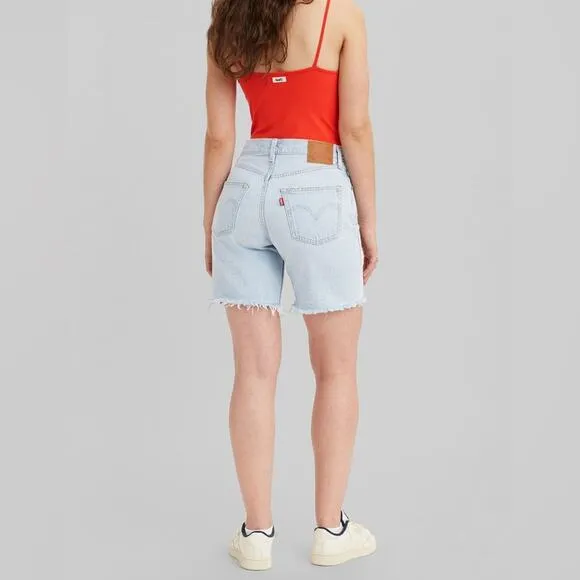 NEW Levi’s 501 high rise mid thigh jeans shorts light wash 27