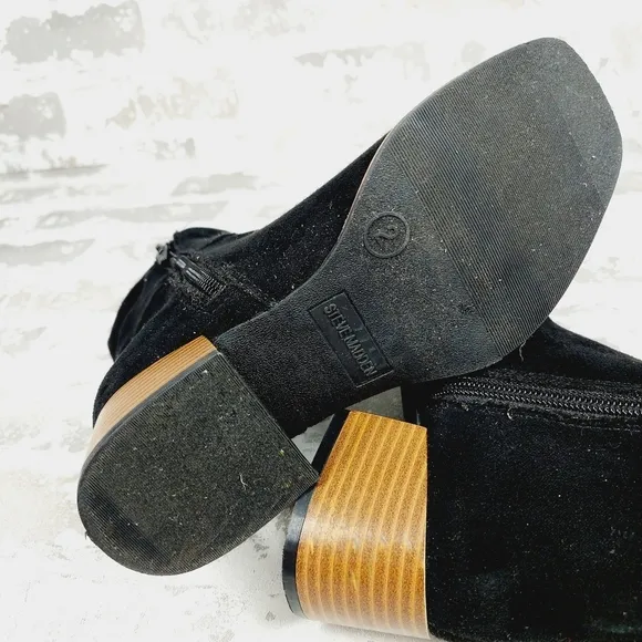 New Steve Madden Luisa Black Block Heel Ankle Boots T197