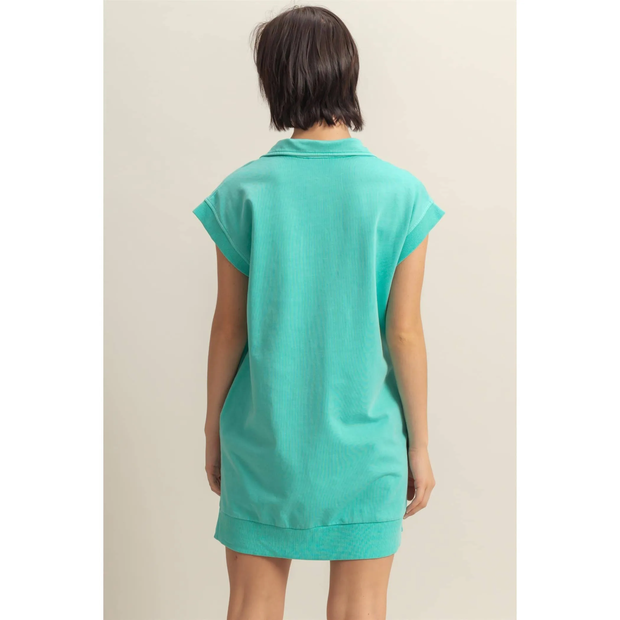 Nicki Half Zip Up Mock Neck Mini Dress