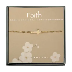 noah sideways cross anklet • faith