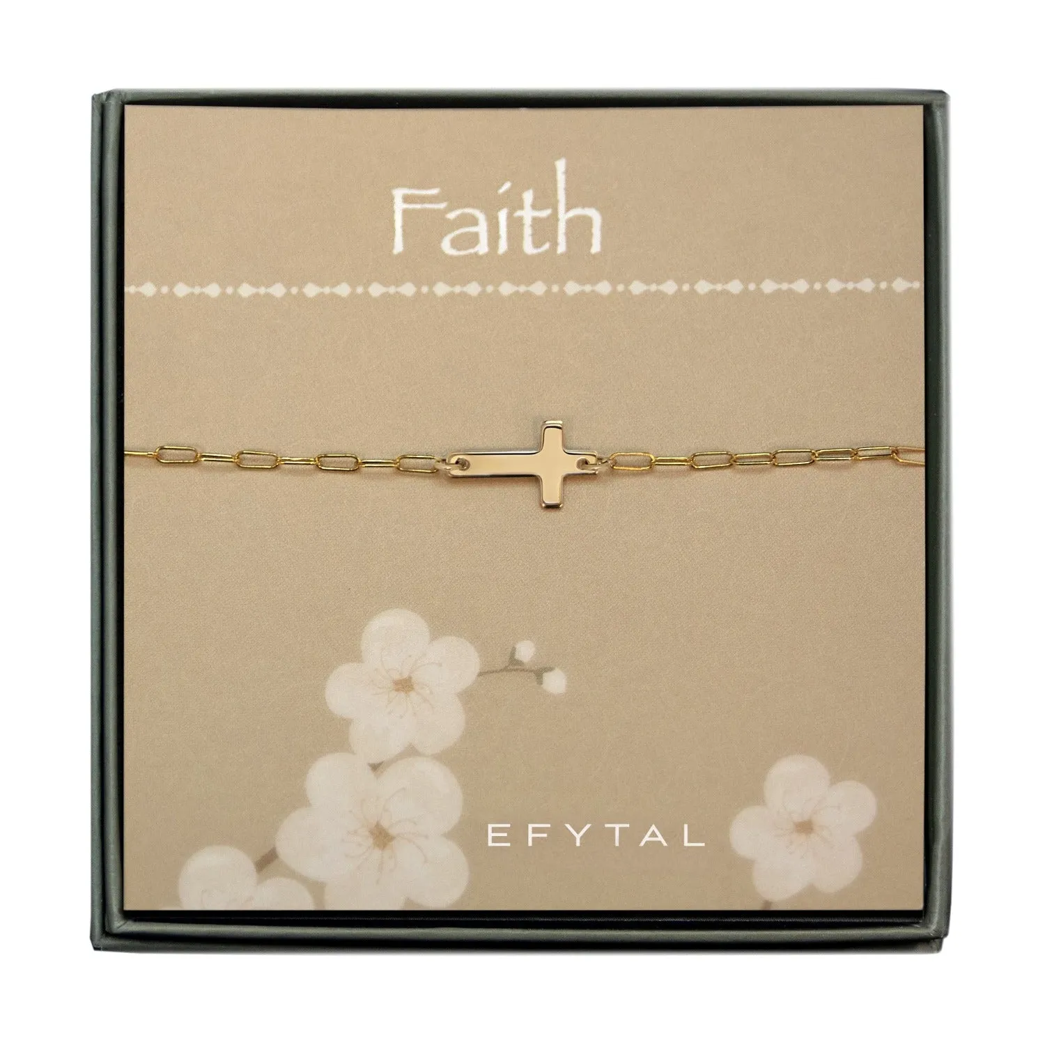 noah sideways cross anklet • faith