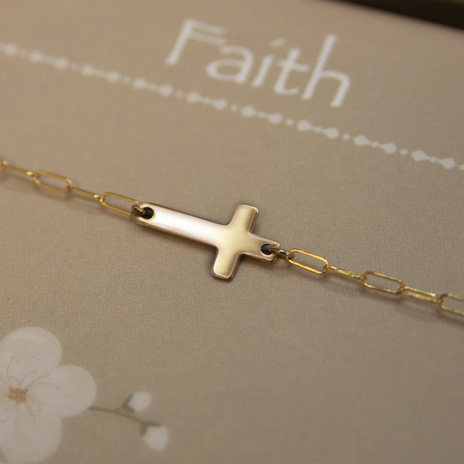 noah sideways cross anklet • faith
