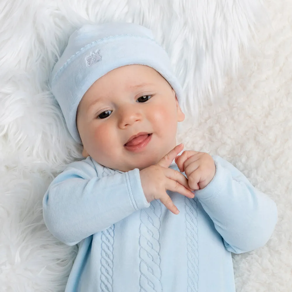 Novel Baby Boys Blue Velour Pull On Hat