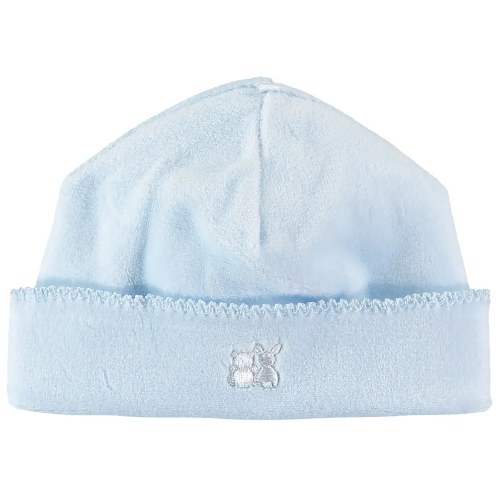 Novel Baby Boys Blue Velour Pull On Hat