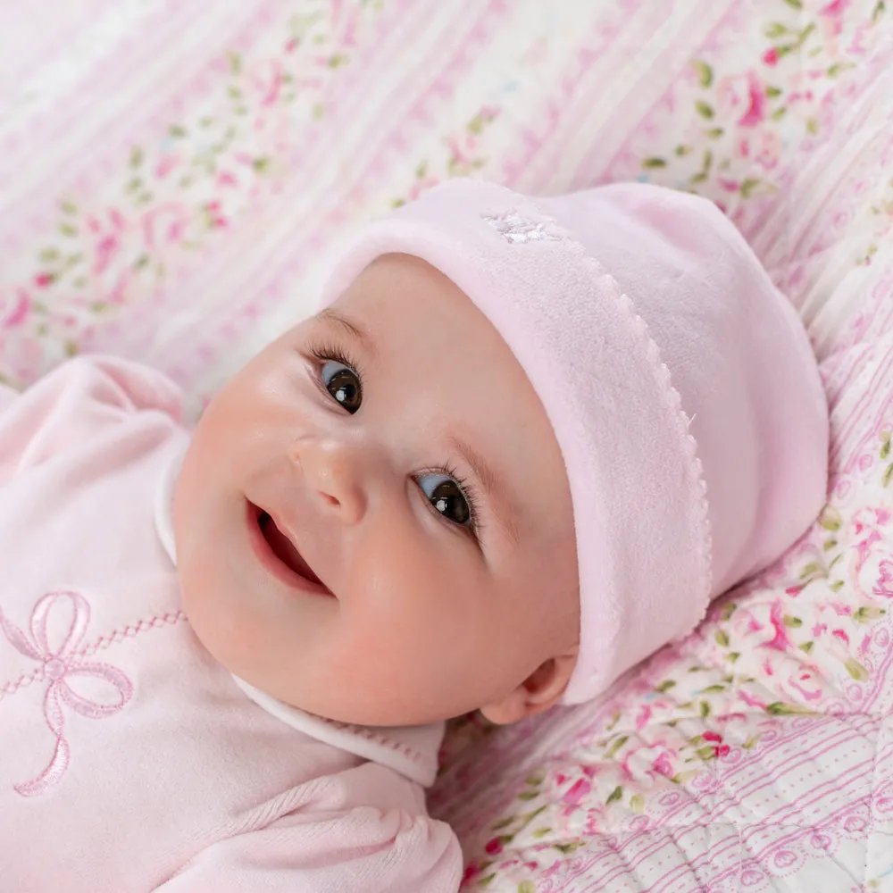 Novel Baby Girls Pink Velour Pull On Hat