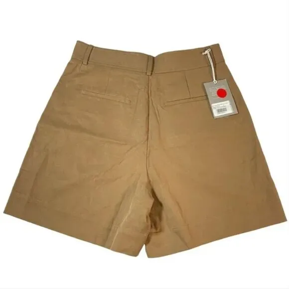 NWT Everlane The Way High Drape Short Womens 8 Toasted Coconut