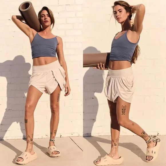 NWT Free People FP Movement Find Your Flow Shorts Tofu