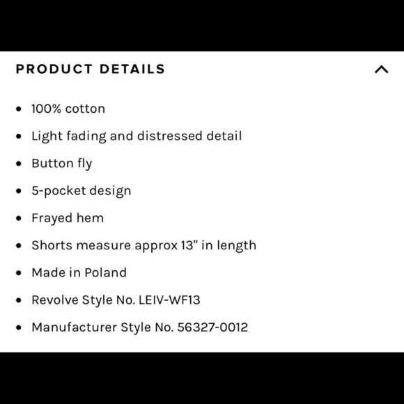 NWT Levi’s 501 High Rise Shorts in Fault Lines Size 25