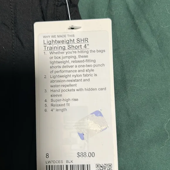 NWT lululemon lightweight super high rise shorts 4” black size 8