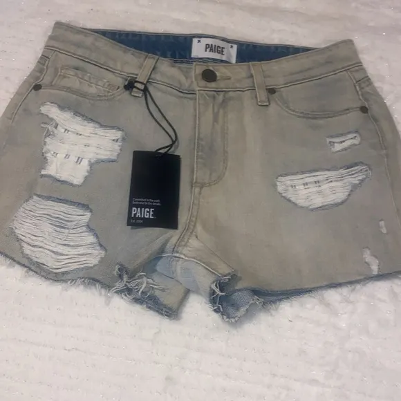 NWT Paige Callie high rise boyfriend denim shorts size 25