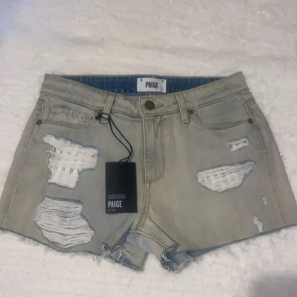 NWT Paige Callie high rise boyfriend denim shorts size 25