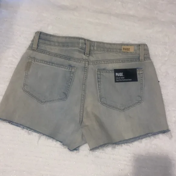 NWT Paige Callie high rise boyfriend denim shorts size 25